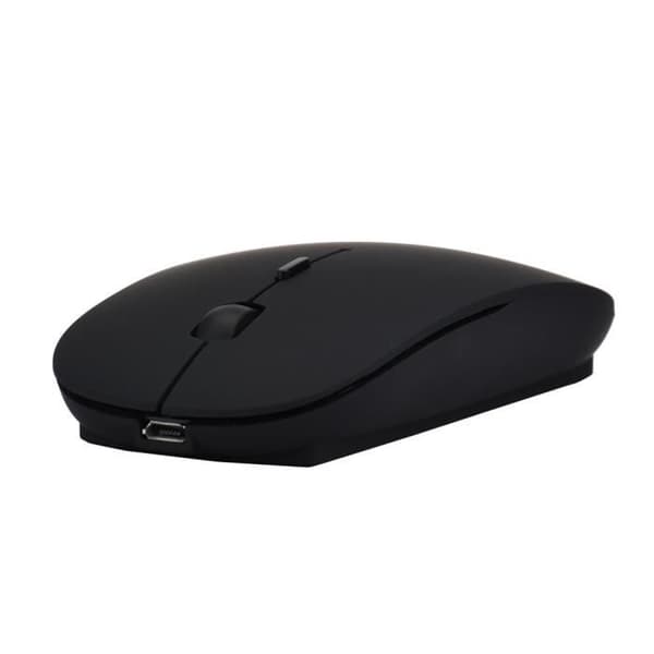 Smal trådlös Silent Mouse Gaming Mouse för Laptop PC-spel SVART