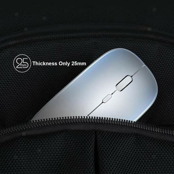 Ultratunn optisk led trådlös mus Gamer-mus Uppladdningsbar med usb 4B GRÅ