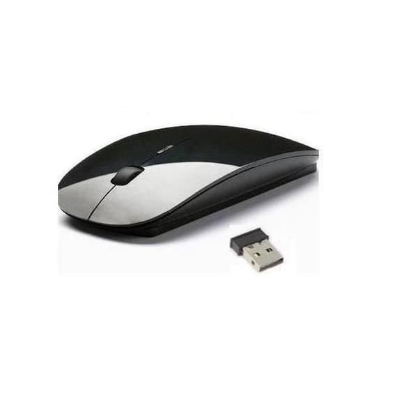 Svart färg Ultratunn USB trådlös optisk mus 2.4G Super Slim Receiver Trådlös mus Bärbar dator PC