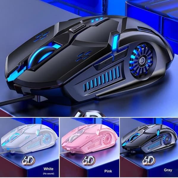 G5 Gaming Mouse 7 färg bakgrundsbelysning USB trådbunden tyst mus för Gamer 3200 Dpi möss för PC- - Typ: Svart -TO2939A