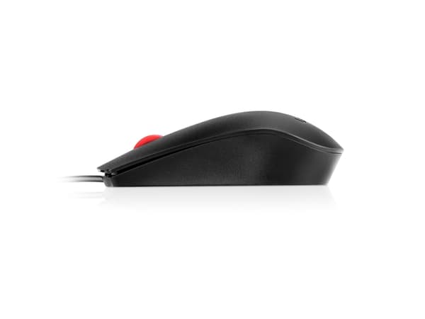 Lenovo - Mus - ergonomisk - optisk - 3 knappar - kabelansluten - USB-A - svart - brun låda - CRU