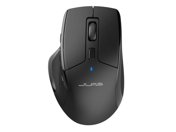 JLab JBuds - Mus - ergonomisk - optisk - 7 knappar - trådlös - 2.4 GHz, Bluetooth 5.2 - trådlös USB-mottagare - svart