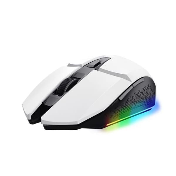 Trust Gaming GXT 110W Felox uppladdningsbar trådlös spelmus - 80 timmars batteritid, 800-4800 DPI, 6 knappar, LED - vit
