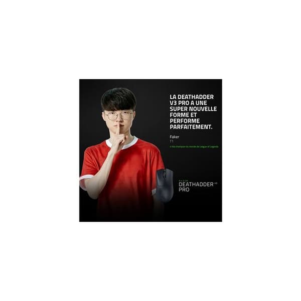 Mus - Razer - Deathadder v3 Pro - Svart - 30000 dpi - 5 programmerbara knappar