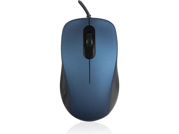 Modecom MC-M10, Molempikätinen, Optinen, USB A-tyyppi, 1000 DPI, Musta, Sininen musta, Sininen