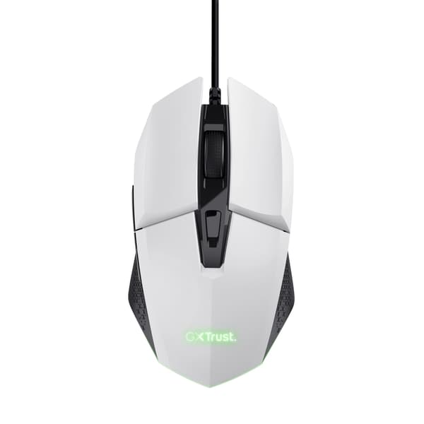 Trust GXT 109W Felox - Mus - belyst, spel - 6 knappar - trådbunden - USB - vinnande vit