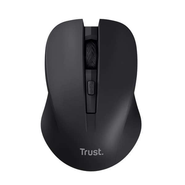 Trust Mydo - mus - tyst - höger- och vänsterhänt - optisk - 4 knappar - trådlös - 2,4 GHz - trådlös mottagare (USB) - svart (25084)