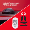 Miniatyrbild 5 av 8: HyperX Pulsefire Haste 2 - mus - optisk - 6 knappar - trådlös, trådbunden - 2,4 GHz, Bluetooth 5.0 - trådlös mottagare (USB) - vit