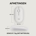 Miniatyrbillede 7 af 9: Logitech Pebble 2 M350s - mus - optisk - 3 knapper - trådløs - Bluetooth 5.2 LE - tonal hvid