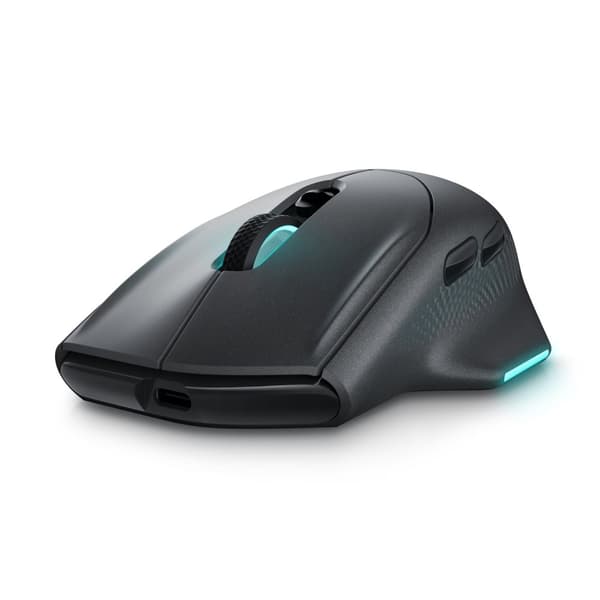 Dell Alienware AW620M - Mus - Højrehåndet - optisk - 7 knapper - trådløs, kablet - USB, 2,4 GHz - Dark Side of the Moon - detailhandel - Æske (AW620M-