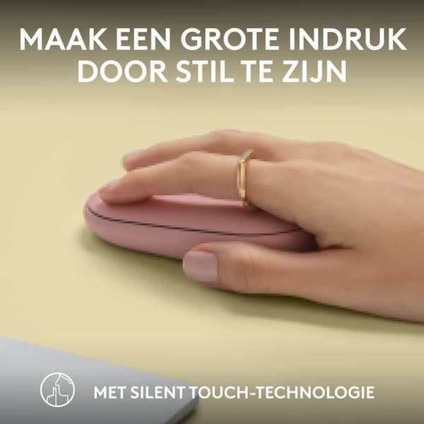 Logitech Pebble 2 M350s - mus - optisk - 3 knappar - trådlös - Bluetooth 5.2 LE - tonal rosa