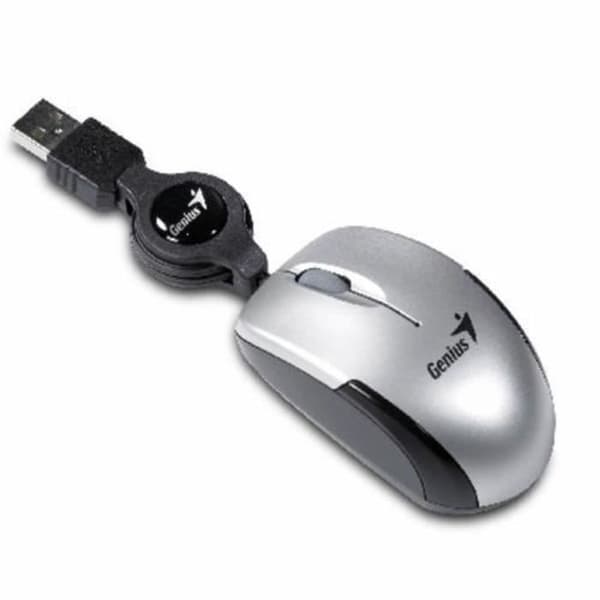 GENIUS Micro Traveler Mouse - Kabelansluten - 3 knappar - Optisk - 1200 dpi - Grå - PC / Mac