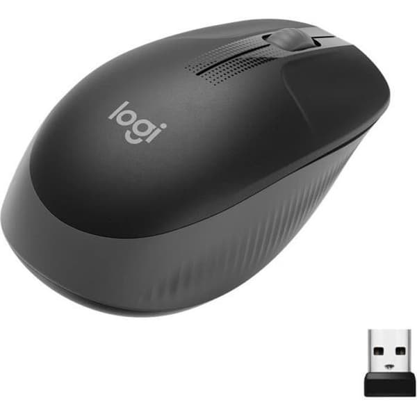 Ergonomisk trådlös mus - Logitech - M190 - Svart