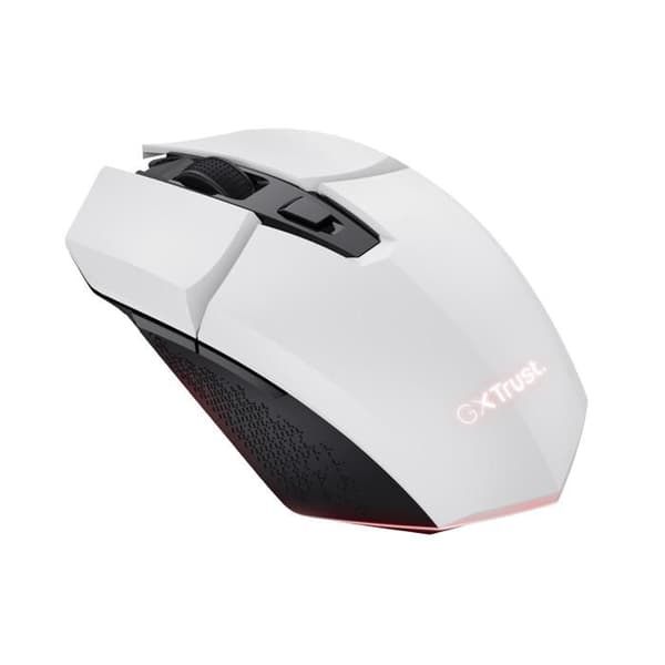 Trust Gaming GXT 110W Felox uppladdningsbar trådlös spelmus - 80 timmars batteritid, 800-4800 DPI, 6 knappar, LED - vit