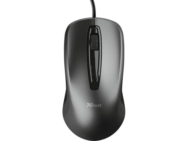 Trust Carve, Molempikätinen, Optinen, USB A-tyyppi, 1200 DPI, Musta