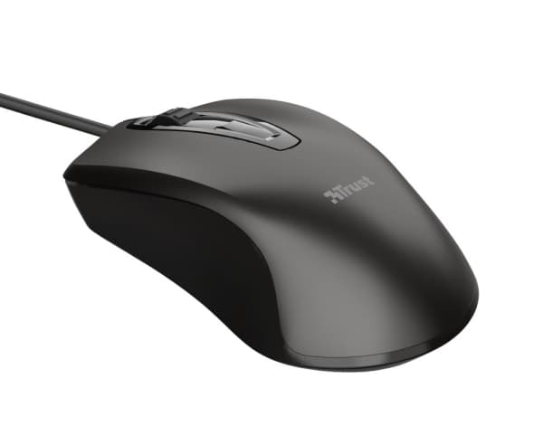 Trust Carve, Molempikätinen, Optinen, USB A-tyyppi, 1200 DPI, Musta