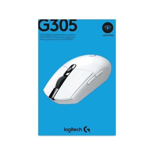 Logitech G305 trådlös mus - Optisk - RF trådlös - 12000 DPI - 400 ips - Vit
