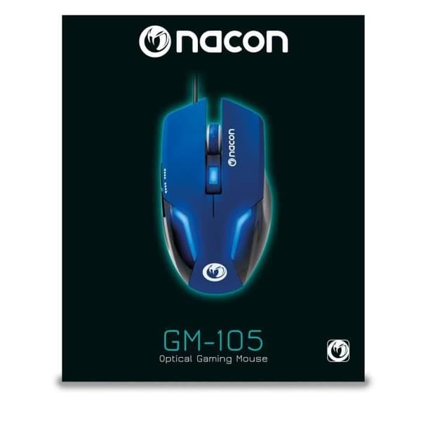 Blå trådad spelmus - NACON GM-105 - 2400 DPI - 6 knappar - Blå bakgrundsbelysning