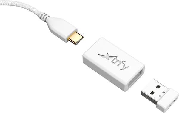 Cherry Xtrfy M42 - mus - optisk - trådlös - 2,4 GHz - trådlös mottagare (USB) - vit (M42W-RGB-WHITE) Vit