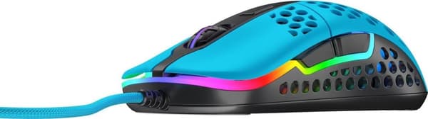 Xtrfy M42. Formfaktor: Ambidextrous. Rörelsedetekteringsteknik: Optisk, Enhetsgränssnitt: USB Typ-A, Rörelseupplösning: 16000 DPI, Knapptyp: Tryckta k Blå