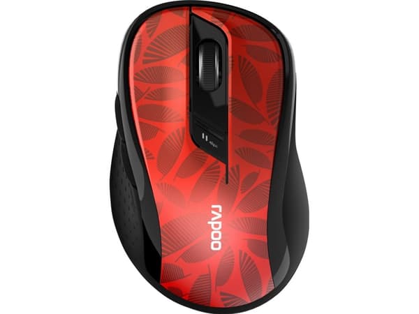 Rapoo M500, Oikeakätinen, Optinen, Bluetooth, 1600 DPI, Punainen