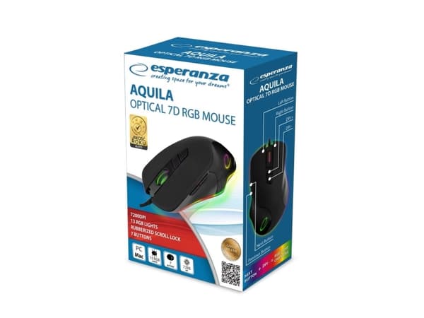 Esperanza EM132 mus Højre hånd USB Optisk 7200 dpi