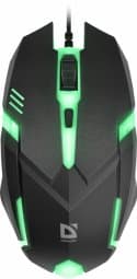 MOUSE  DEFENDER CYBER MB-560L BLACK 7 COLORS 1200DPI 3P