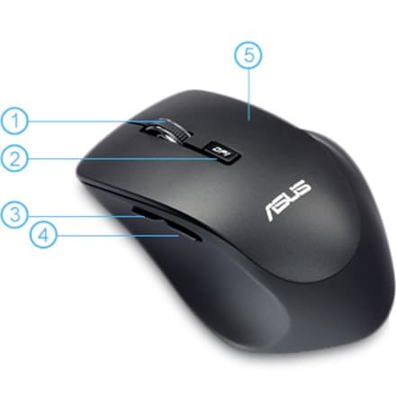 Asus | WT425 | Wireless Optical Mouse | wireless | Black, Charcoal