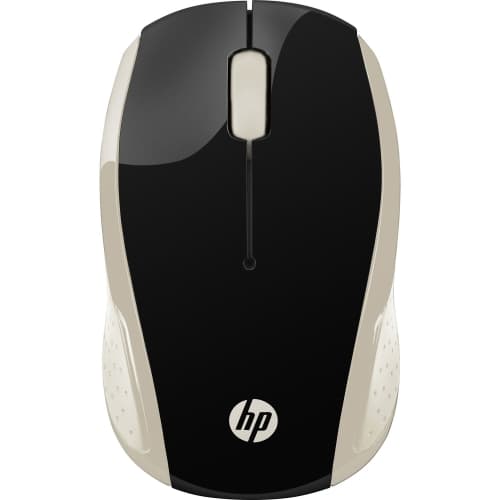HP 200 mouse RF Wireless Optical 1000 DPI Ambidextrous musta, Kulta