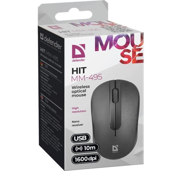 MOUSE DEFENDER HIT MM-495 RF OPTIC SVART 1600dpi 3P