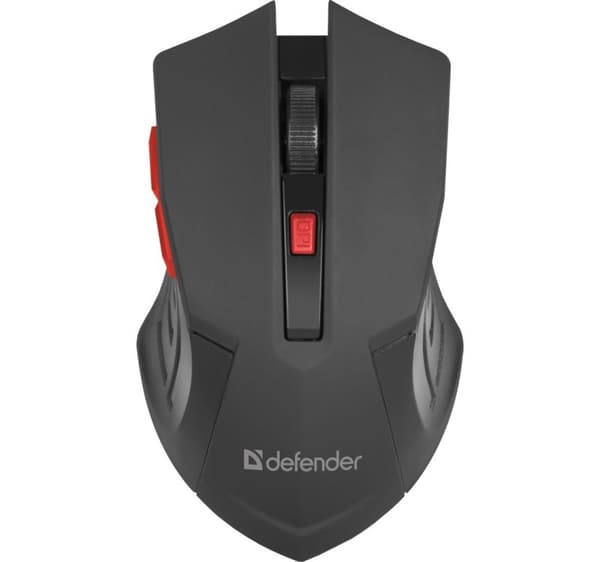 MOUSE DEFENDER ACCURA MM-275 RF SORT & RØD OPTISK 1600DPI 6P Sort, Rød