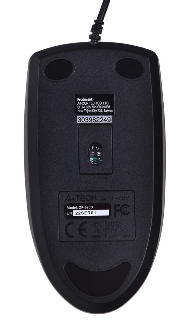 A4Tech OP-620D mus Ambidextrous USB Type-A Optisk 800 DPI