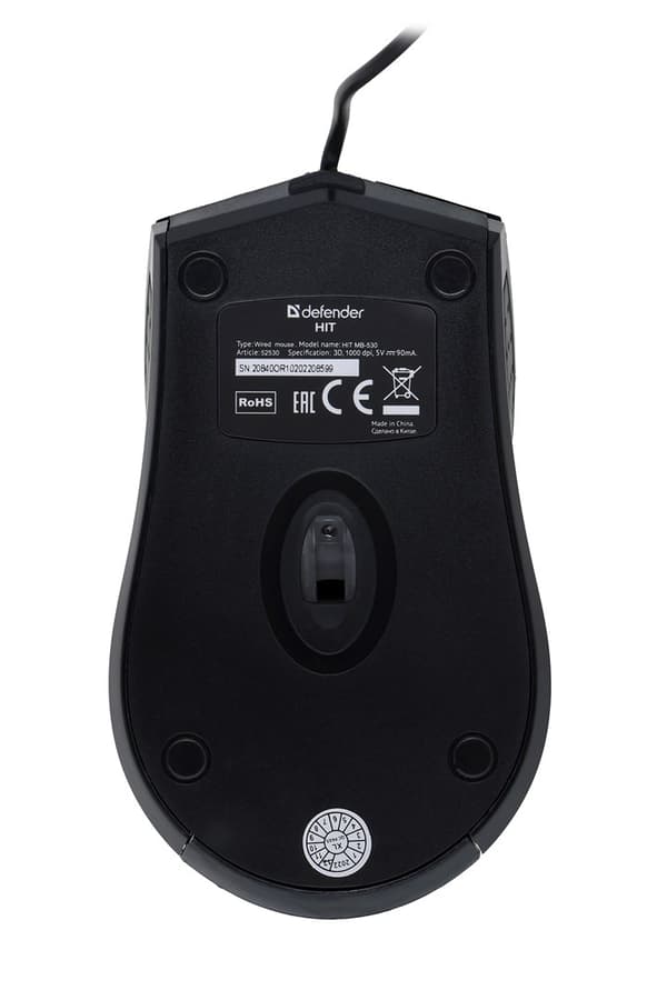 MOUSE DEFENDER HIT MB-530 SVART OTPICAL 1000dpi 3P