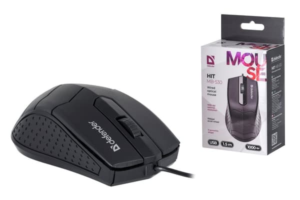MOUSE DEFENDER HIT MB-530 SVART OTPICAL 1000dpi 3P Svart