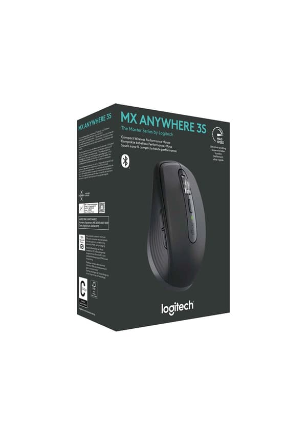 Logitech MX Anywhere 3S hiiri Oikea RF Wireless + Bluetooth Laser 8000 DPI