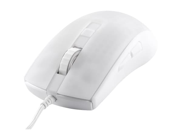 DELTACO GAMING WM87 - Mus - ultra-light, RGB - 6 knappar - kabelansluten - USB - halvgenomskinlig, vit Vit