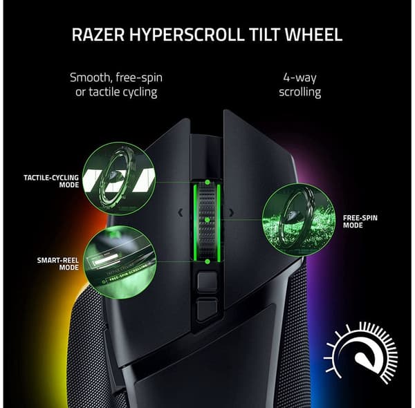 Razer Basilisk V3 Pro Customizable Trådløs Gamingmus, hvid