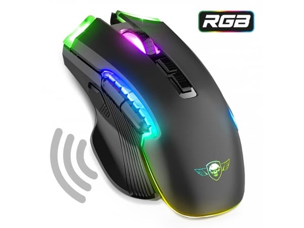 Spirit of Gamer ELITE M70, högerhand, Optisk, Trådlös RF + Bluetooth, 4800 DPI, Svart