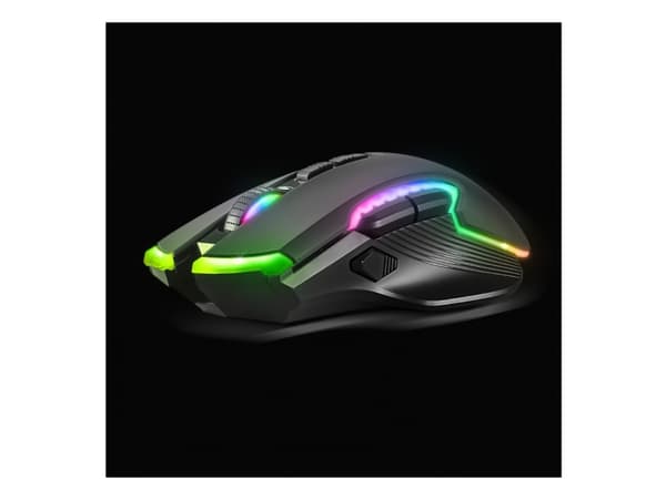 Spirit of Gamer ELITE M70, högerhand, Optisk, Trådlös RF + Bluetooth, 4800 DPI, Svart