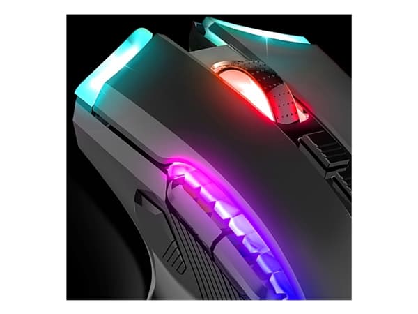 Spirit of Gamer ELITE M70, högerhand, Optisk, Trådlös RF + Bluetooth, 4800 DPI, Svart