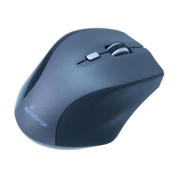 MediaRange MROS203, Ambidextrous, Optisk, RF Wireless, 1600 DPI, 60 g, Svart, Grå