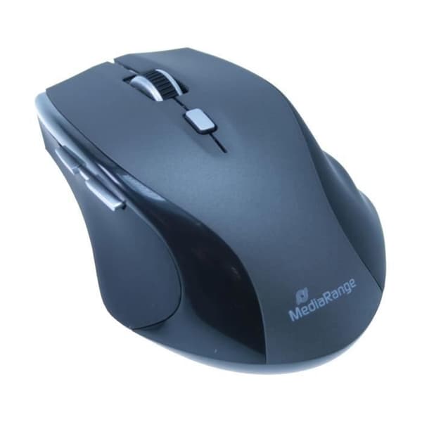 MediaRange MROS203, Ambidextrous, Optisk, RF Wireless, 1600 DPI, 60 g, Svart, Grå