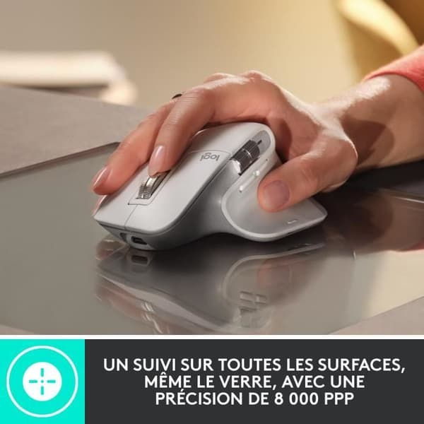 Mus - Trådlös - Logitech - MX Master 3S - Ljusgrå