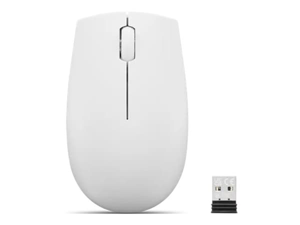 Lenovo 300 Wireless Compact - Mus - with battery - optisk - 3 knapper - trådløs - 2.4 GHz - USB trådløs mottaker - skygrå - blister