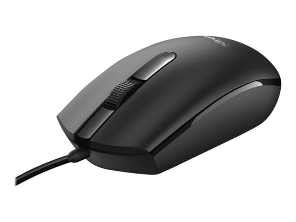 Trust TM-101 - Mus - høyre- og venstrehåndet - optisk - 3 knapper - kablet - USB - svart