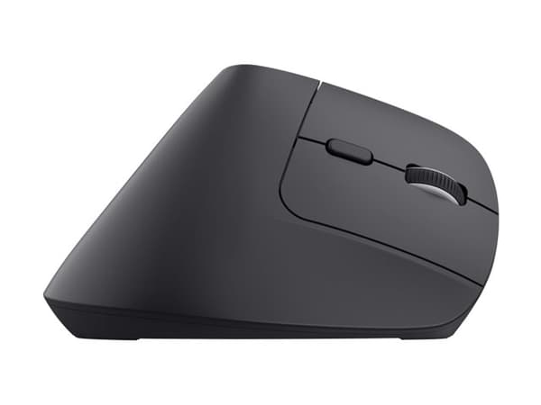 Trust Bayo+ - Vertikal mus - ergonomisk - högerhänt - optisk - 6 knappar - trådlös - 2.4 GHz - trådlös USB-mottagare - svart