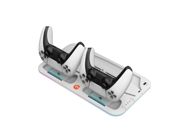 Canyon CS-5, PS5 Charger stand, with RGB light, 315*185*28mm, with 23CM+0.5cm cable, 47510g, White