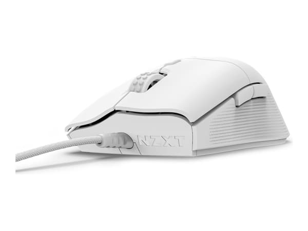NZXT Lift 2 Ergo - Mus - ergonomisk - högerhänt - optisk - 6 knappar - kabelansluten - USB 2.0 - matt vit