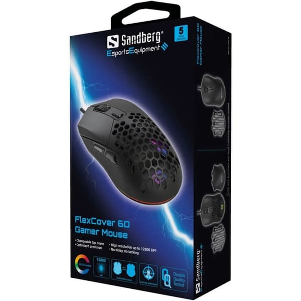 Sandberg - FlexCover 6D Gamer Mus - 6 knappar