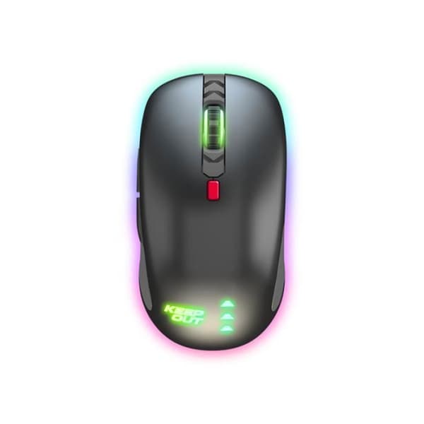 KeepOut X4Pro, Ambidextrous, Optisk, USB, 2500 DPI, 133 g, Svart, Grå, Röd